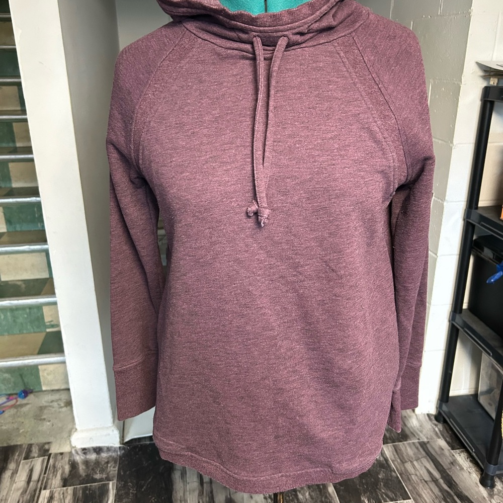 Duluth Trading Women's Dusty Purple Mock Cowl Neck Sweatshirt
